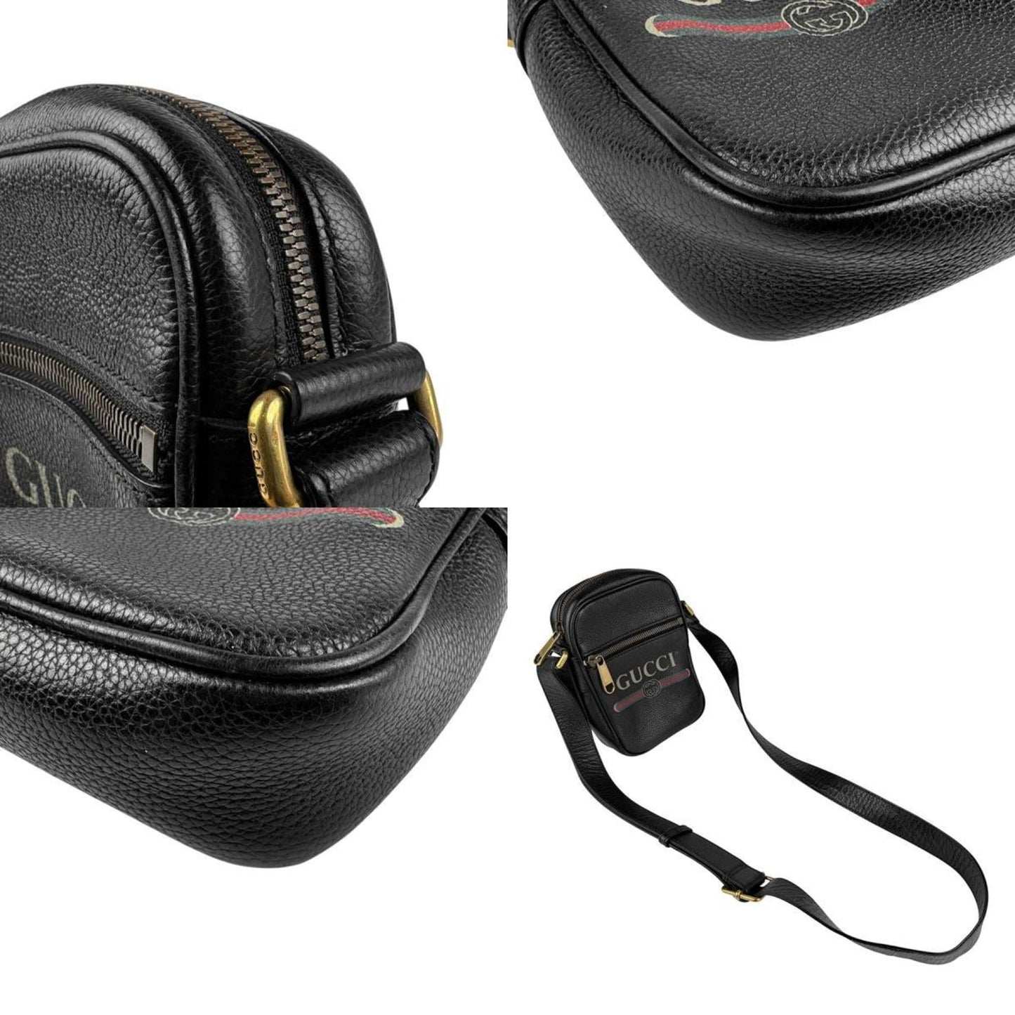 Gucci Black Leather Shoulder Bag ( )