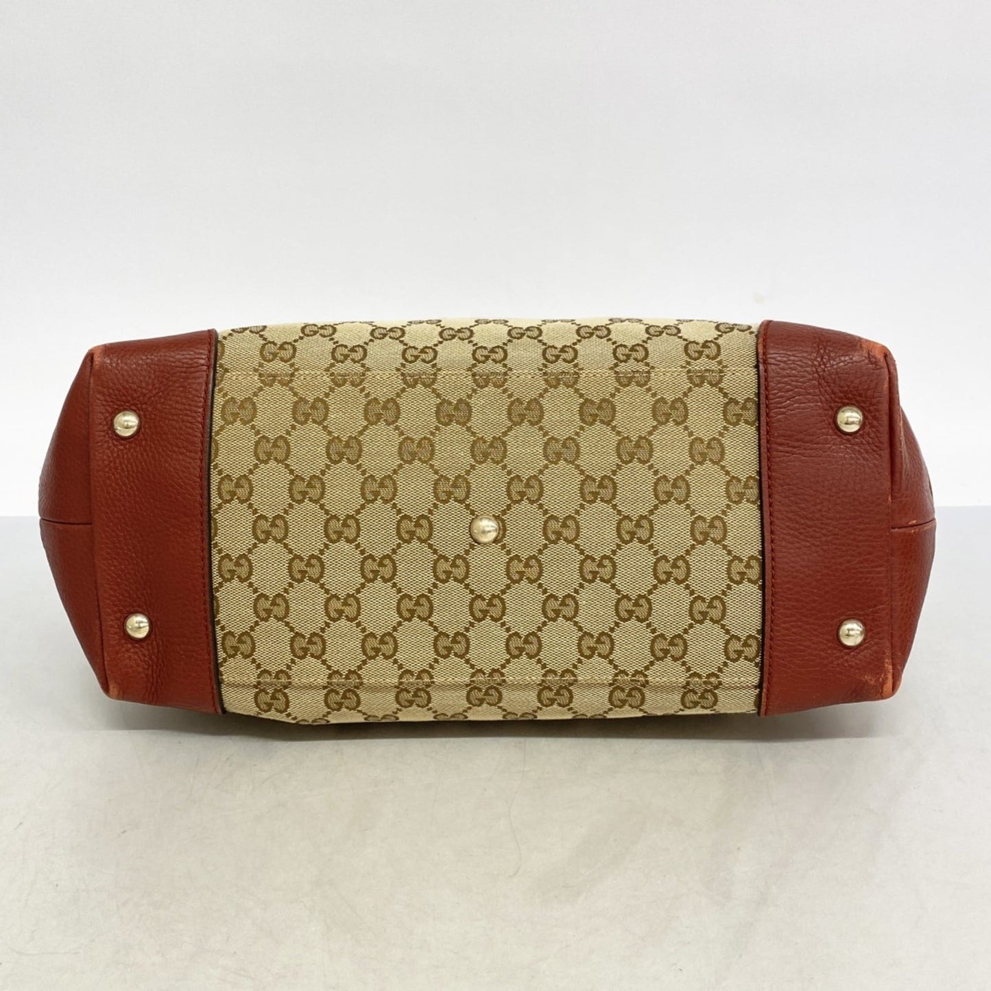Gucci Beige Red Color Canvas Tote Bag ( )