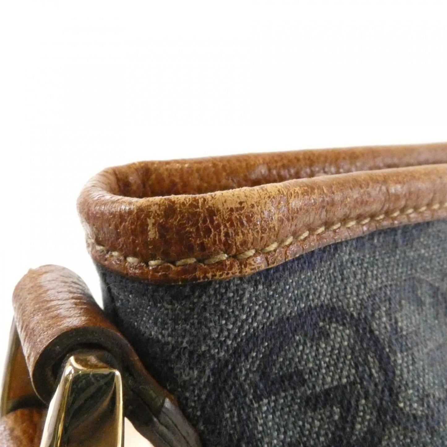 Gucci Dark Blue Canvas Shoulder Bag ( )