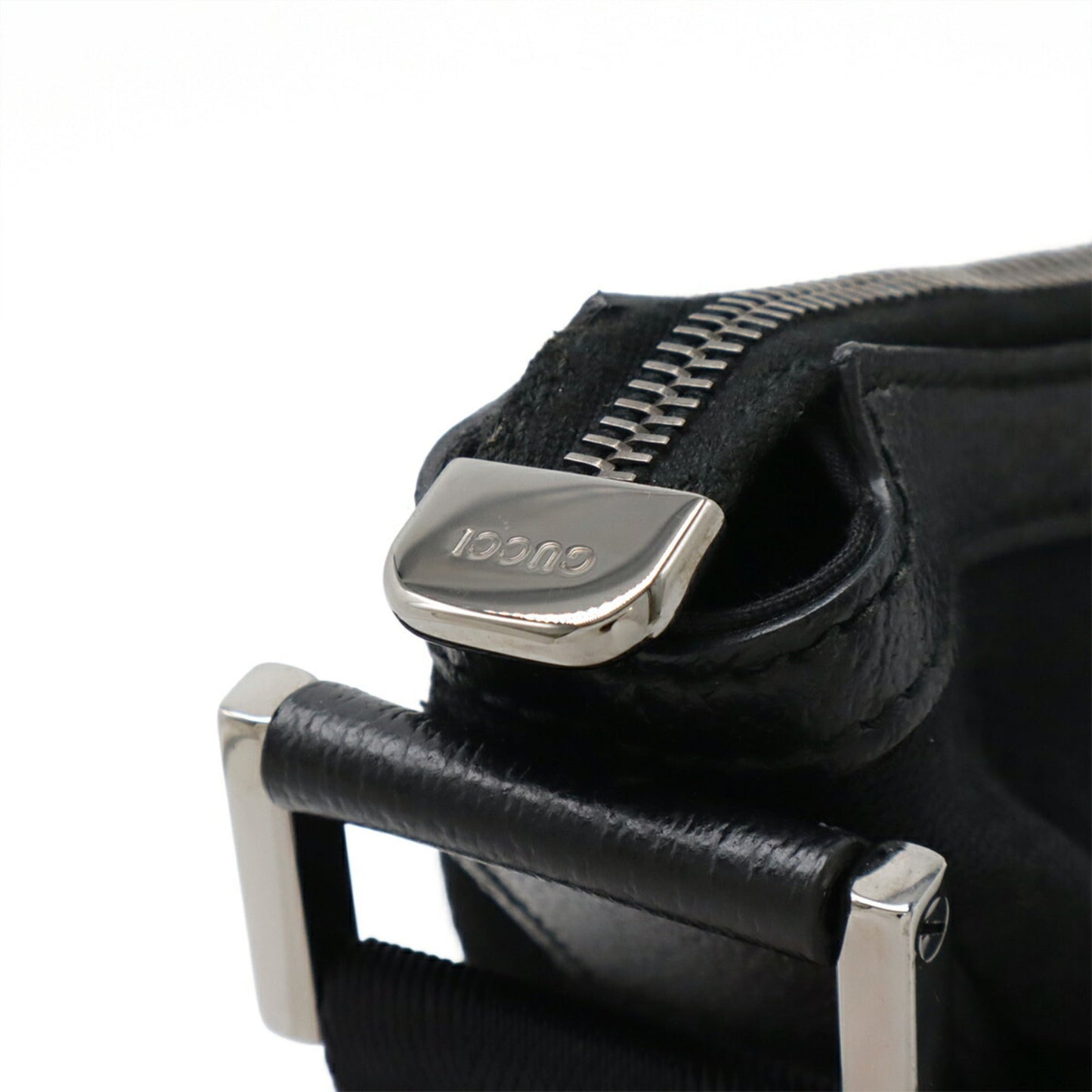 Gucci Black Gg Canvas Leather Shoulder Bag ( )