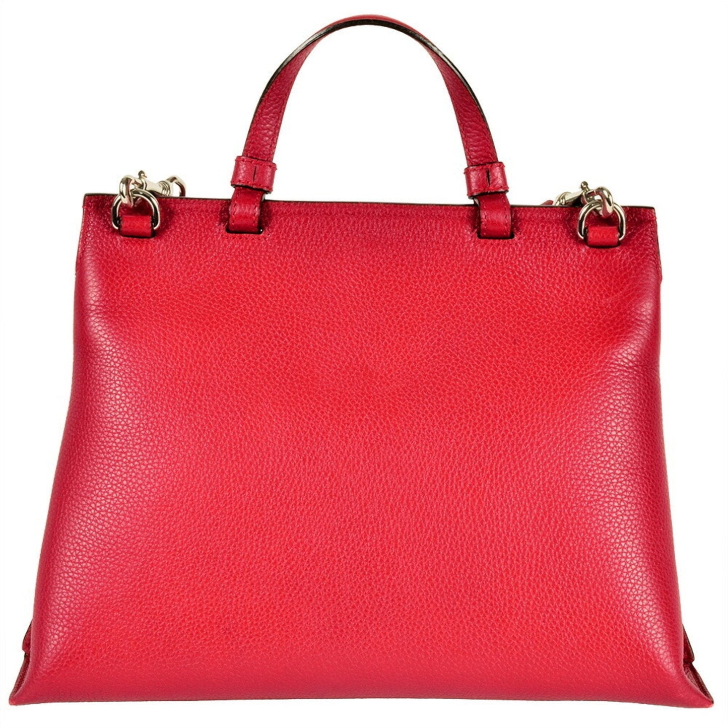 Gucci Daily Red Color Leather Bamboo Handbag ( )