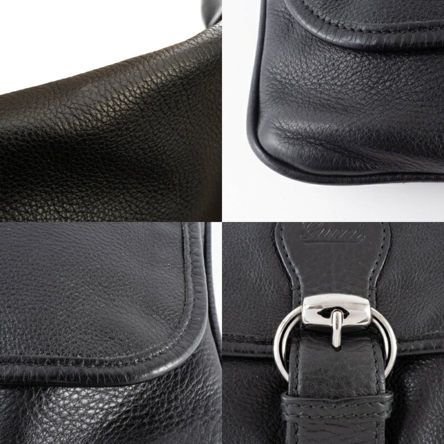 Gucci Black Leather Shoulder Bag ( )