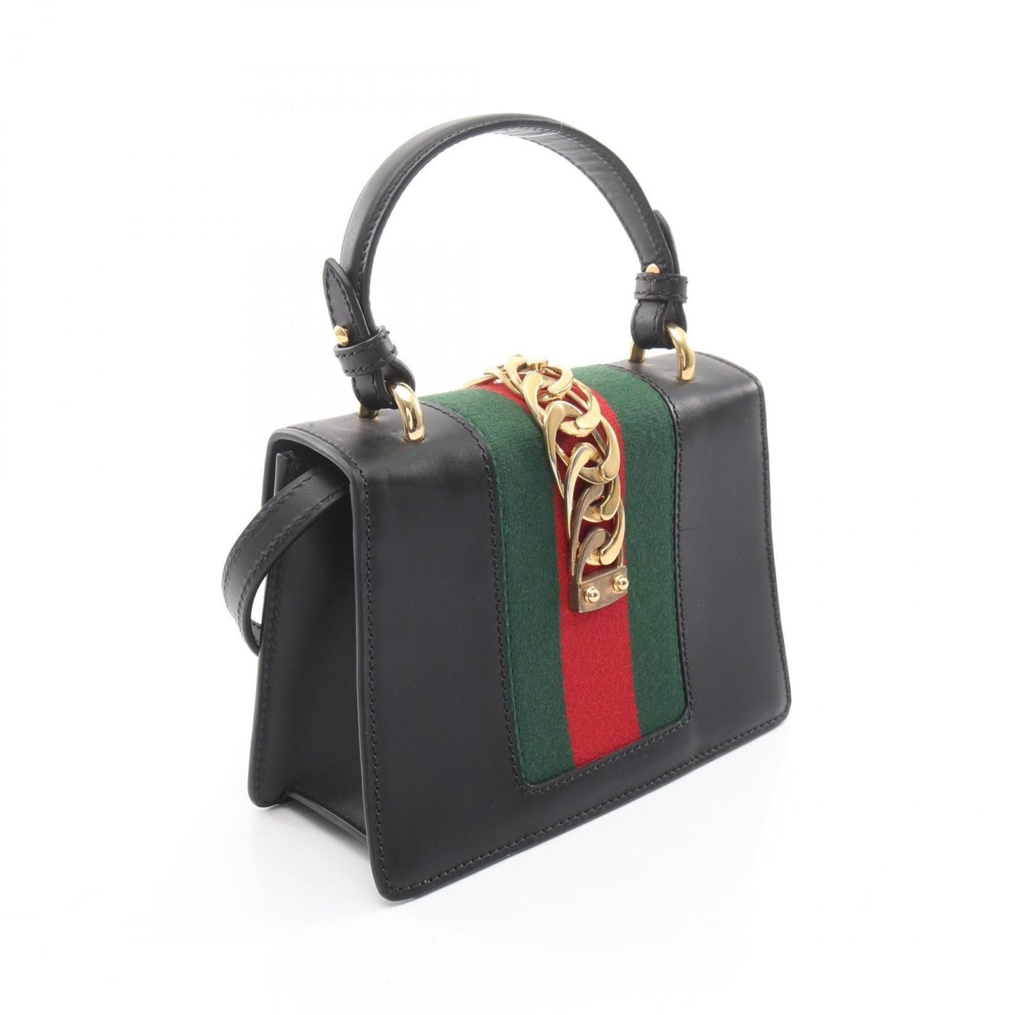 Gucci Black Multi-Color Leather Handbag ( )