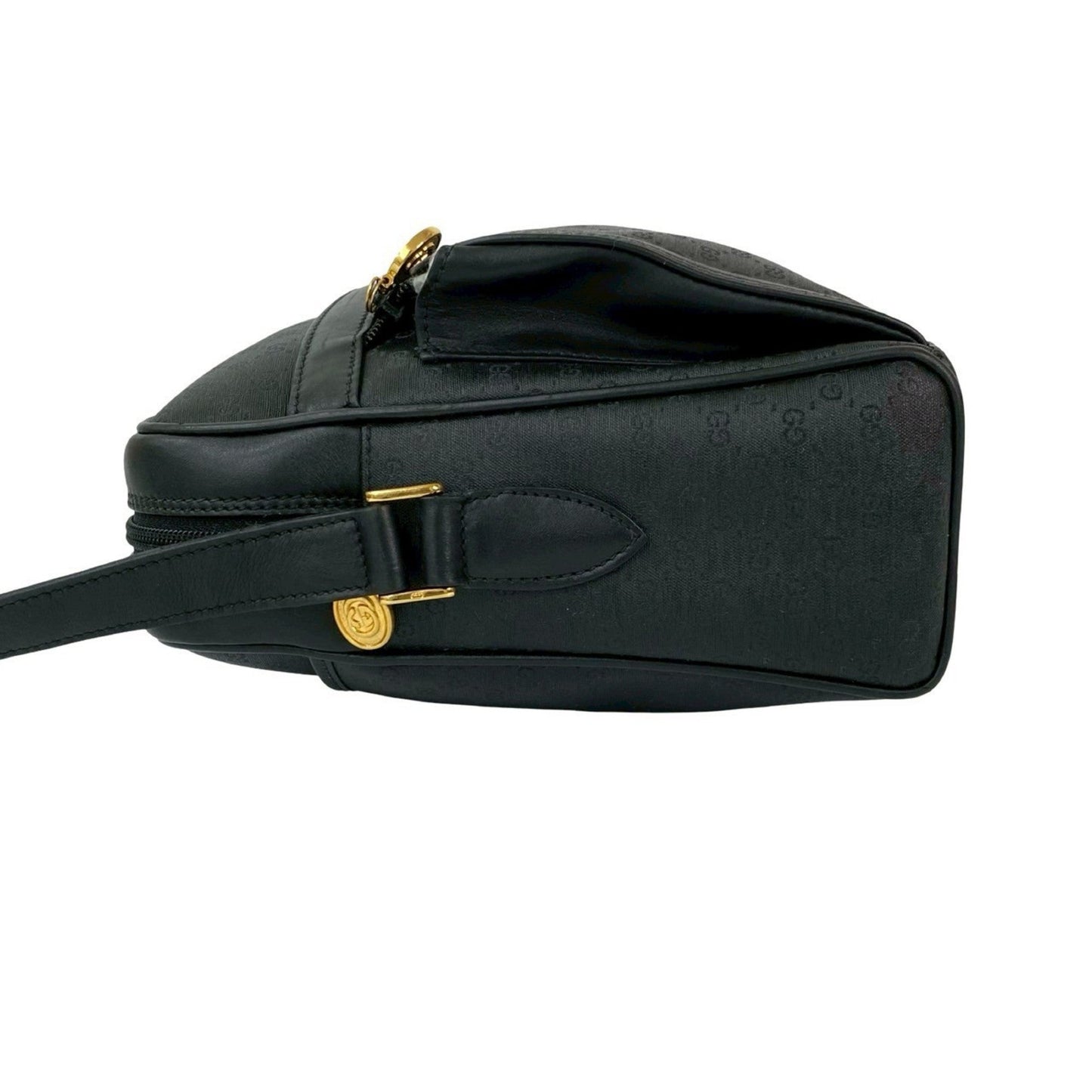 Gucci Black Leather Pvc Pochette Shoulder Bag ( )