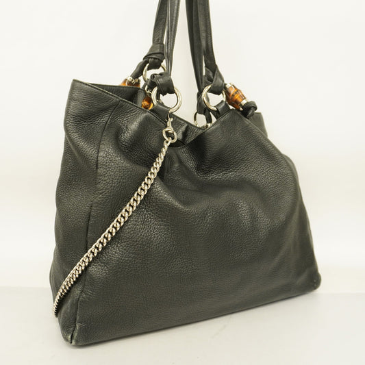 GUCCI  Bamboo Tote Bag 232942 Women's Leather Tote Bag Black