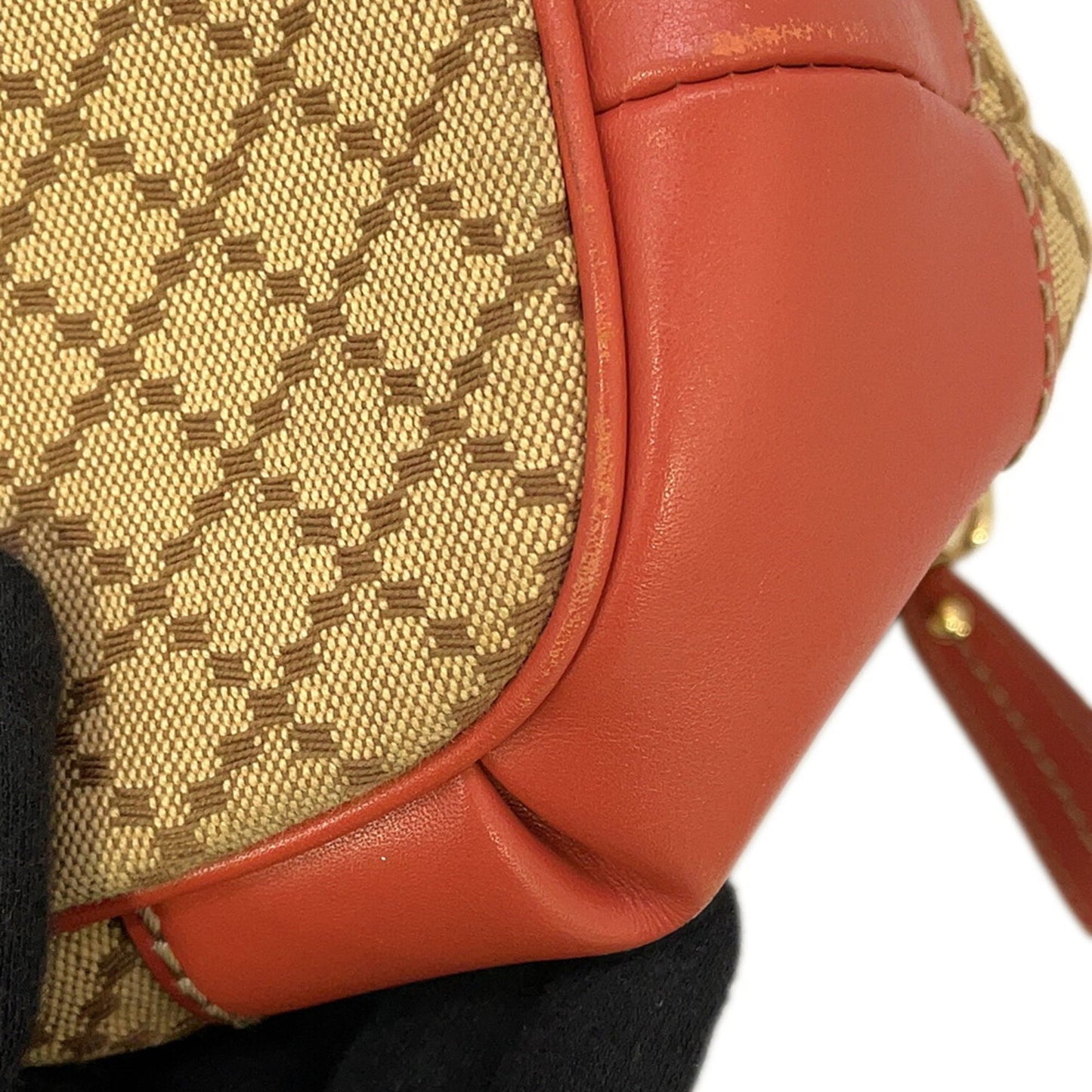 Gucci Diamante Pink Beige Canvas Leather Handbag Shoulder Bag ( )