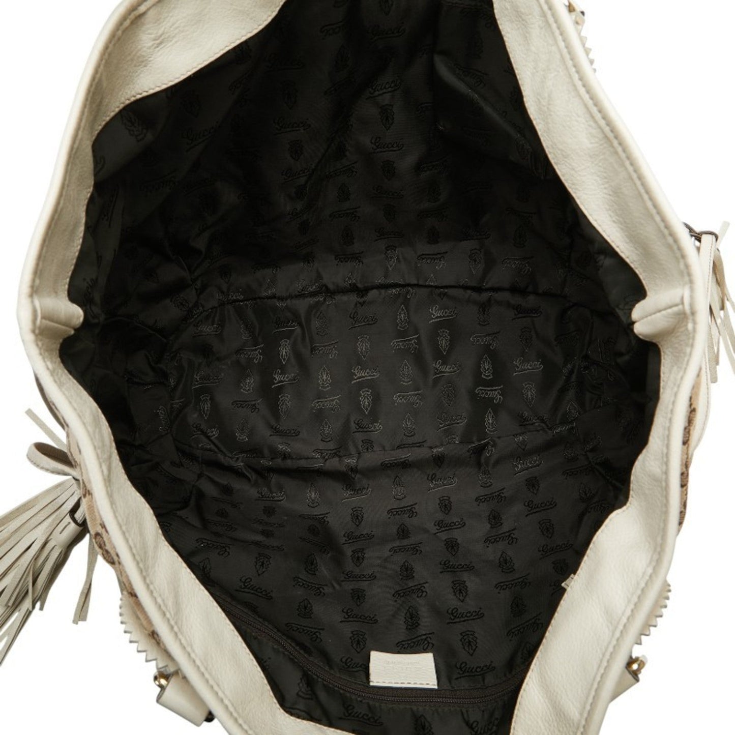 Gucci Gg Canvas Beige White Gg Canvas Leather Shoulder Bag Tote Bag ( )