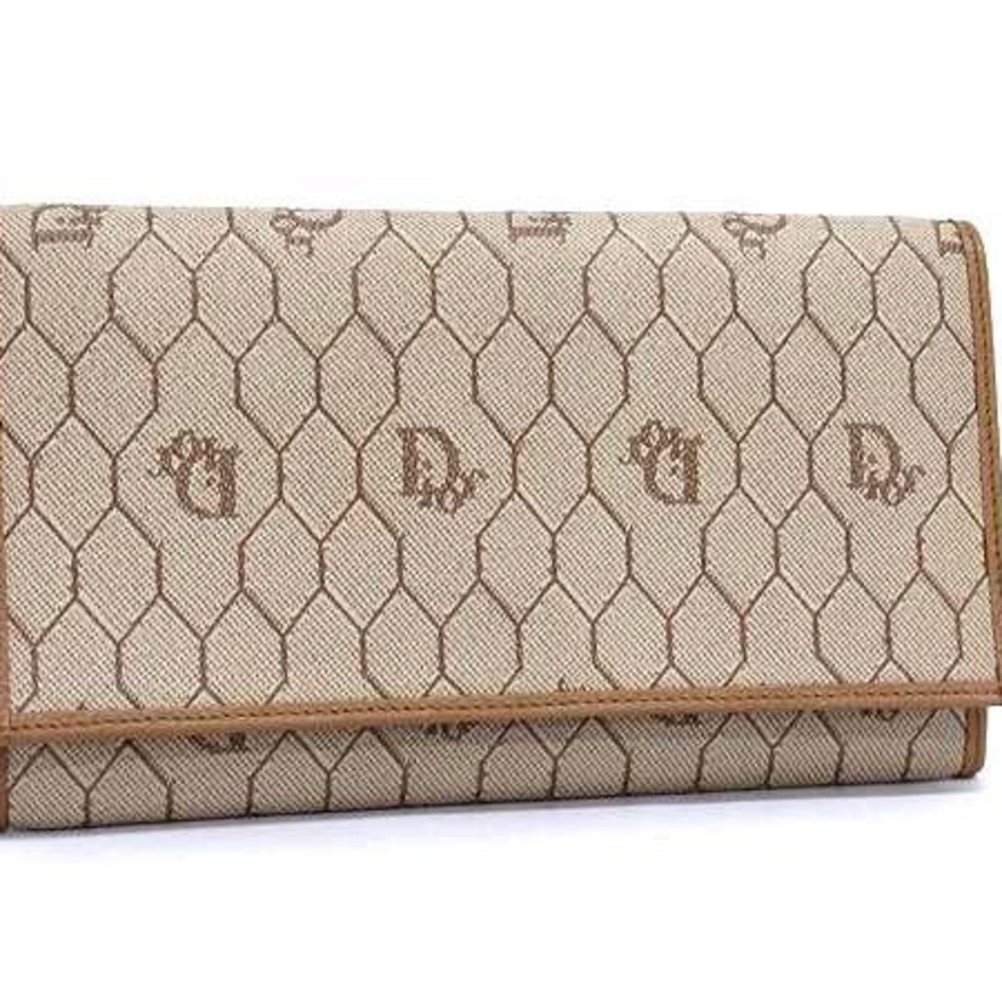 Christian Dior Beige Beige Brown Brown Pvc Leather Coin Purse/Coin Case ()