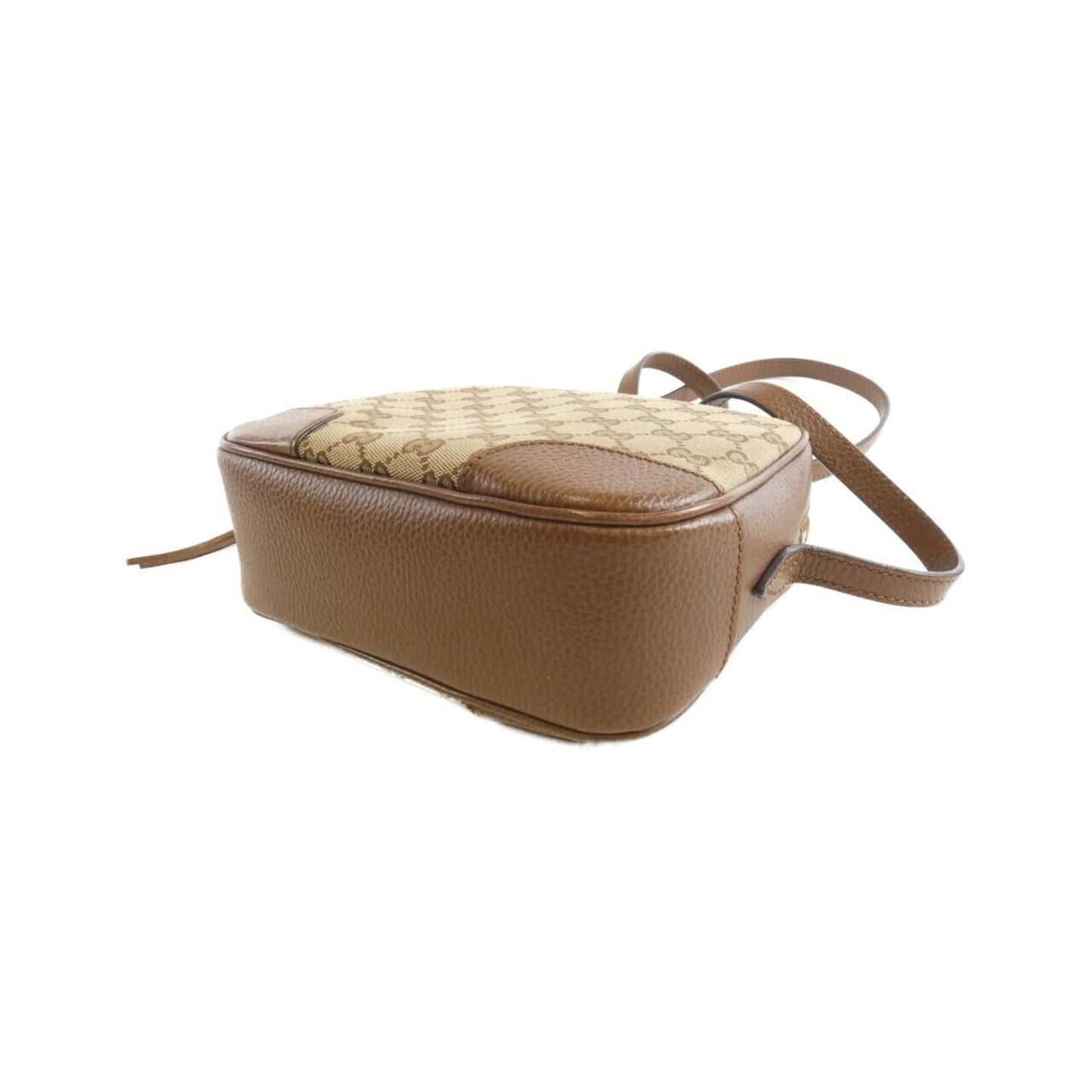 Gucci Beige Brown Gg Canvas Leather Shoulder Bag ( )