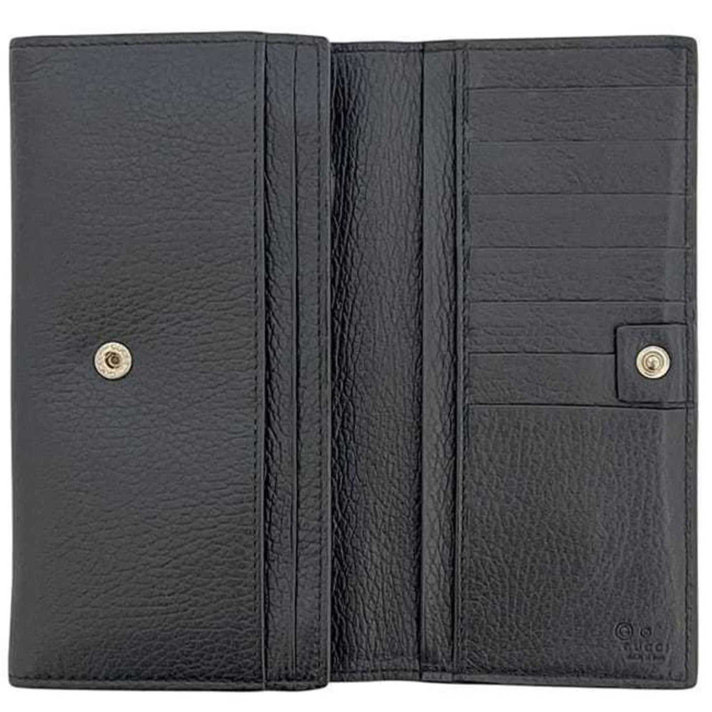 Gucci Black Leather Long Wallet (Bi-Fold) ( )