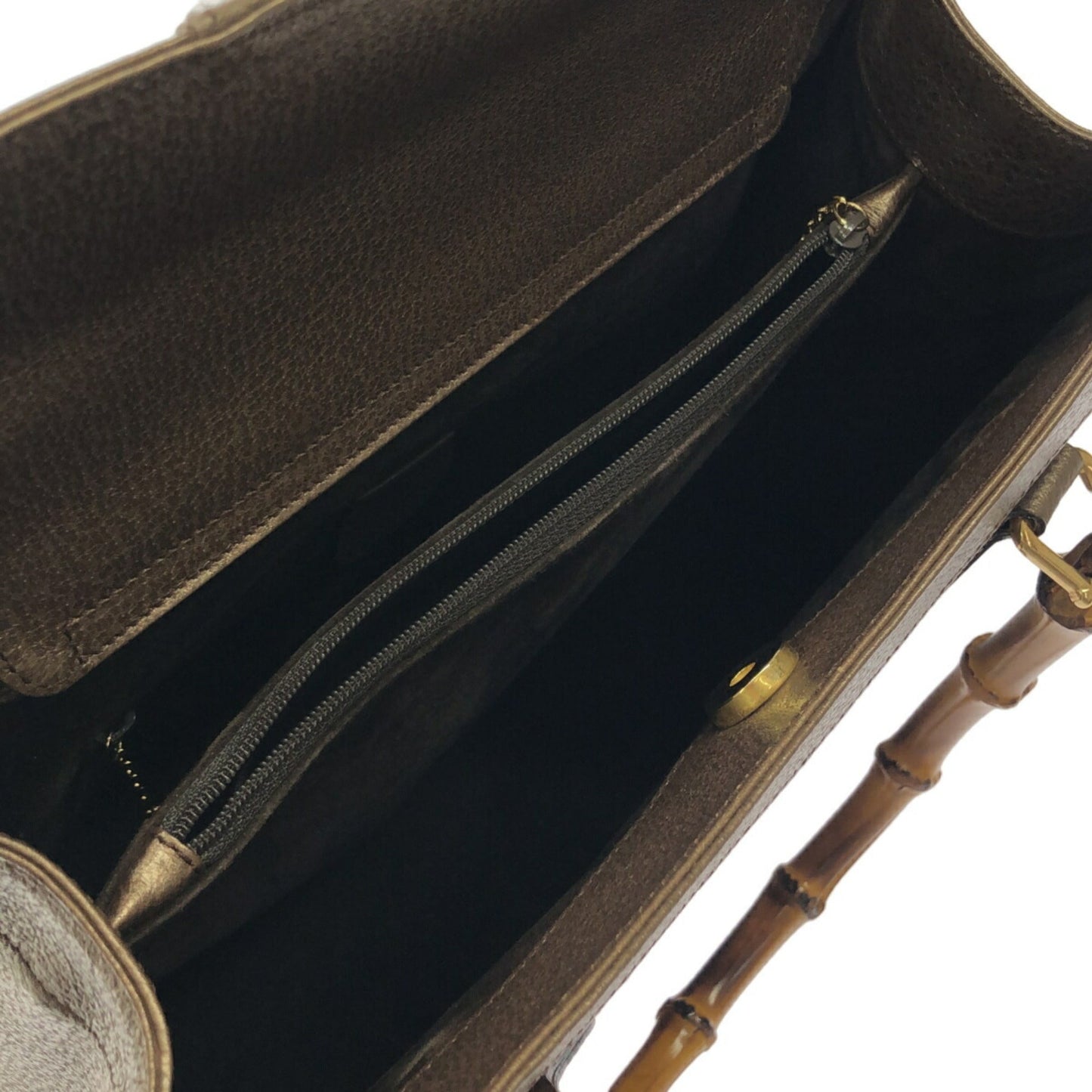 Gucci Brown Bamboo Handbag Tote Bag ( )