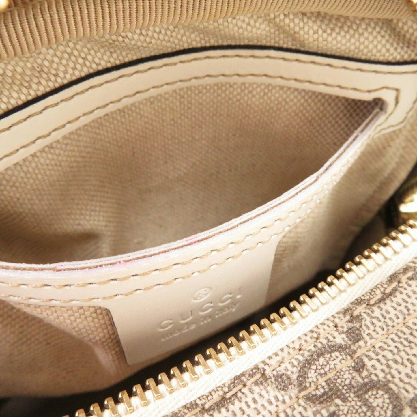 Gucci Brown Ivory Gg Supreme Pvc Shoulder Bag ( )
