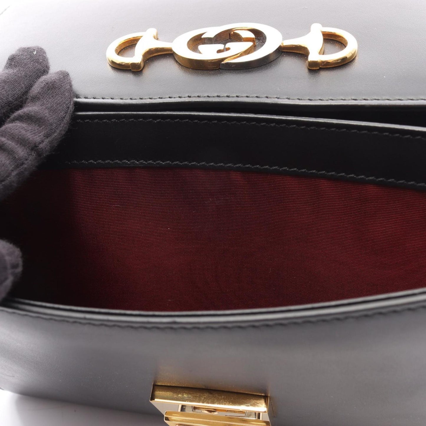 Gucci Black Leather Shoulder Bag ( )
