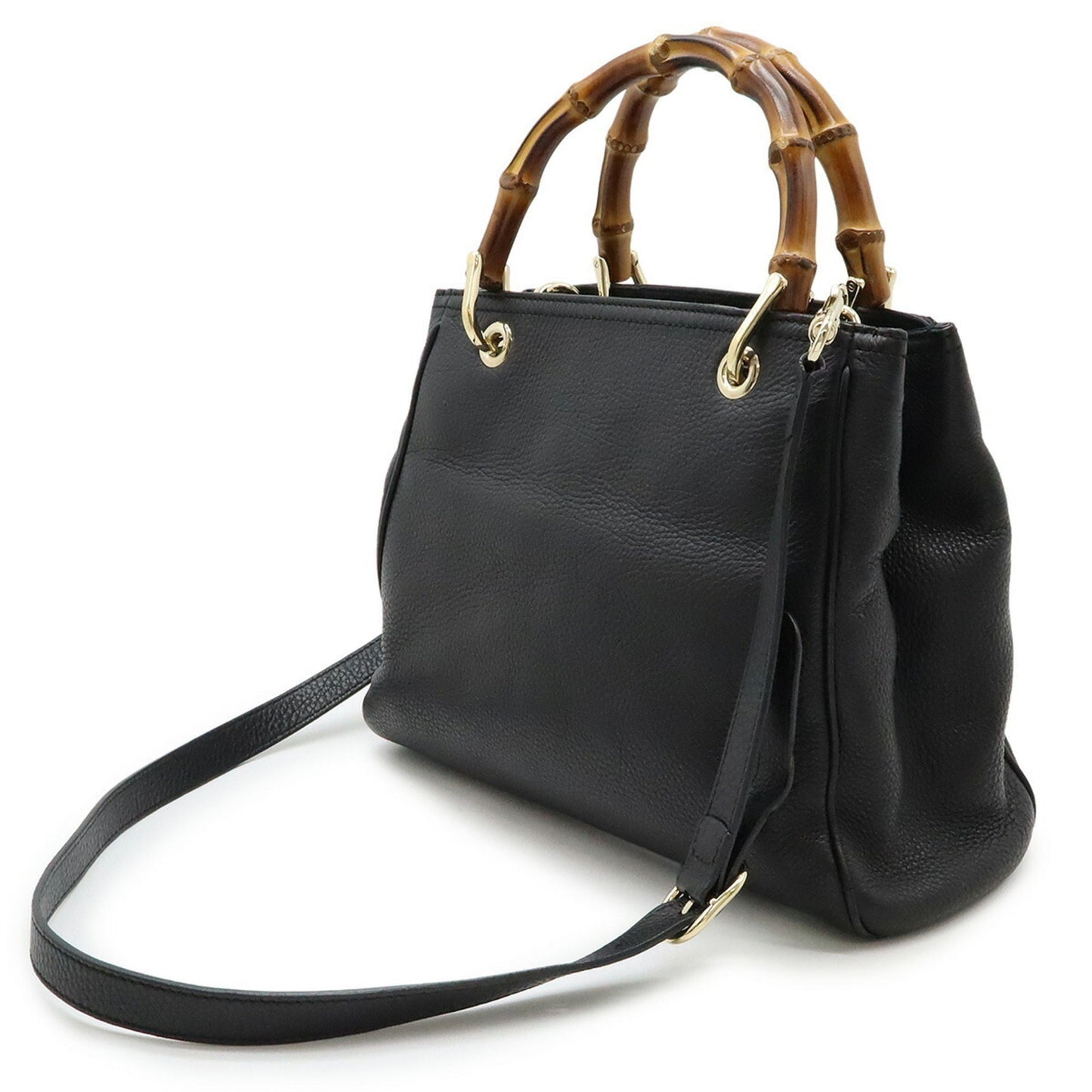 Gucci Black Bamboo Handbag Shoulder Bag Tote Bag ( )