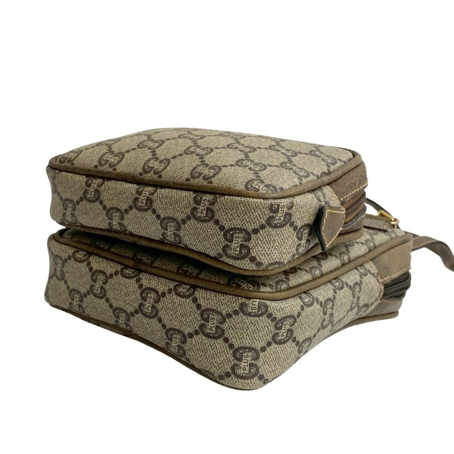 Gucci Brown Leather Pvc Pochette Shoulder Bag ( )