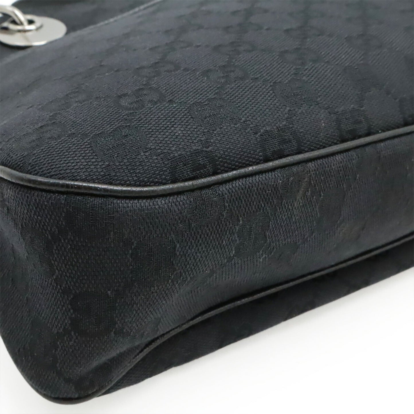 Gucci Black Gg Canvas Shoulder Bag Tote Bag ( )