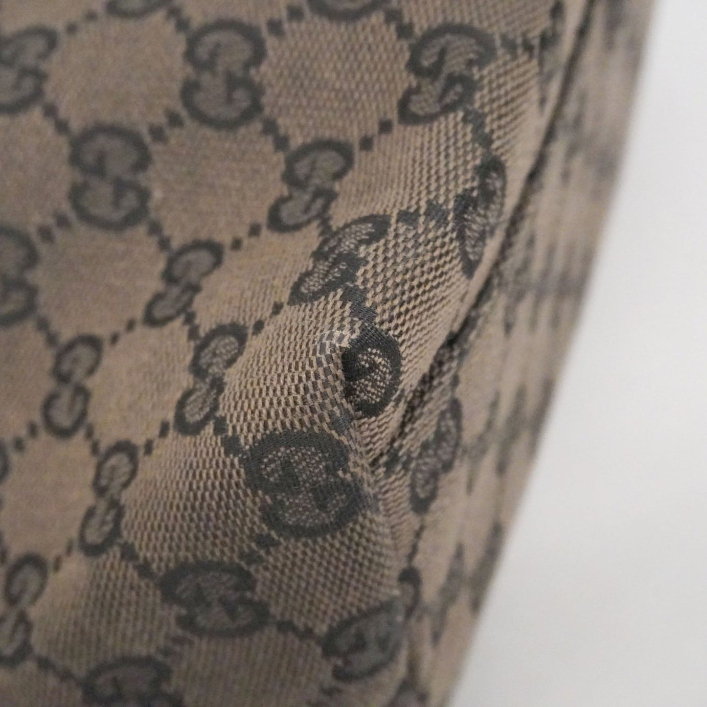 Gucci Black Brown Canvas Handbag ( )