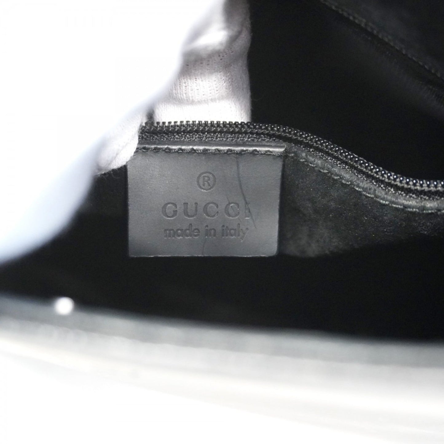 Gucci Black Red Color Leather Handbag ( )