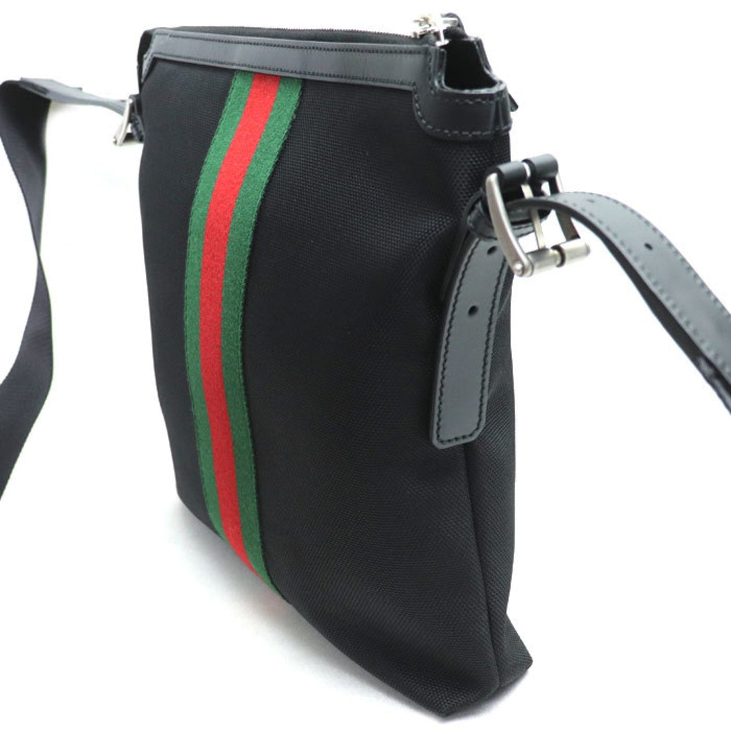 Gucci Black Canvas Leather Shoulder Bag ( )