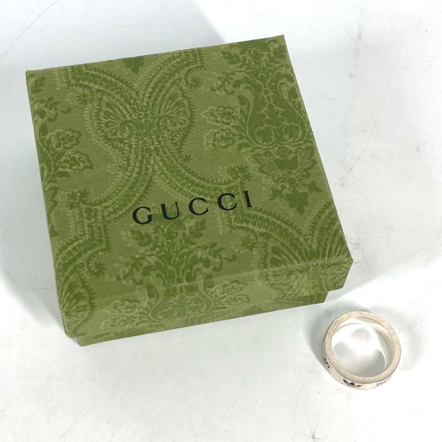 Gucci Silver Black Silver 925 Band Ring ( )