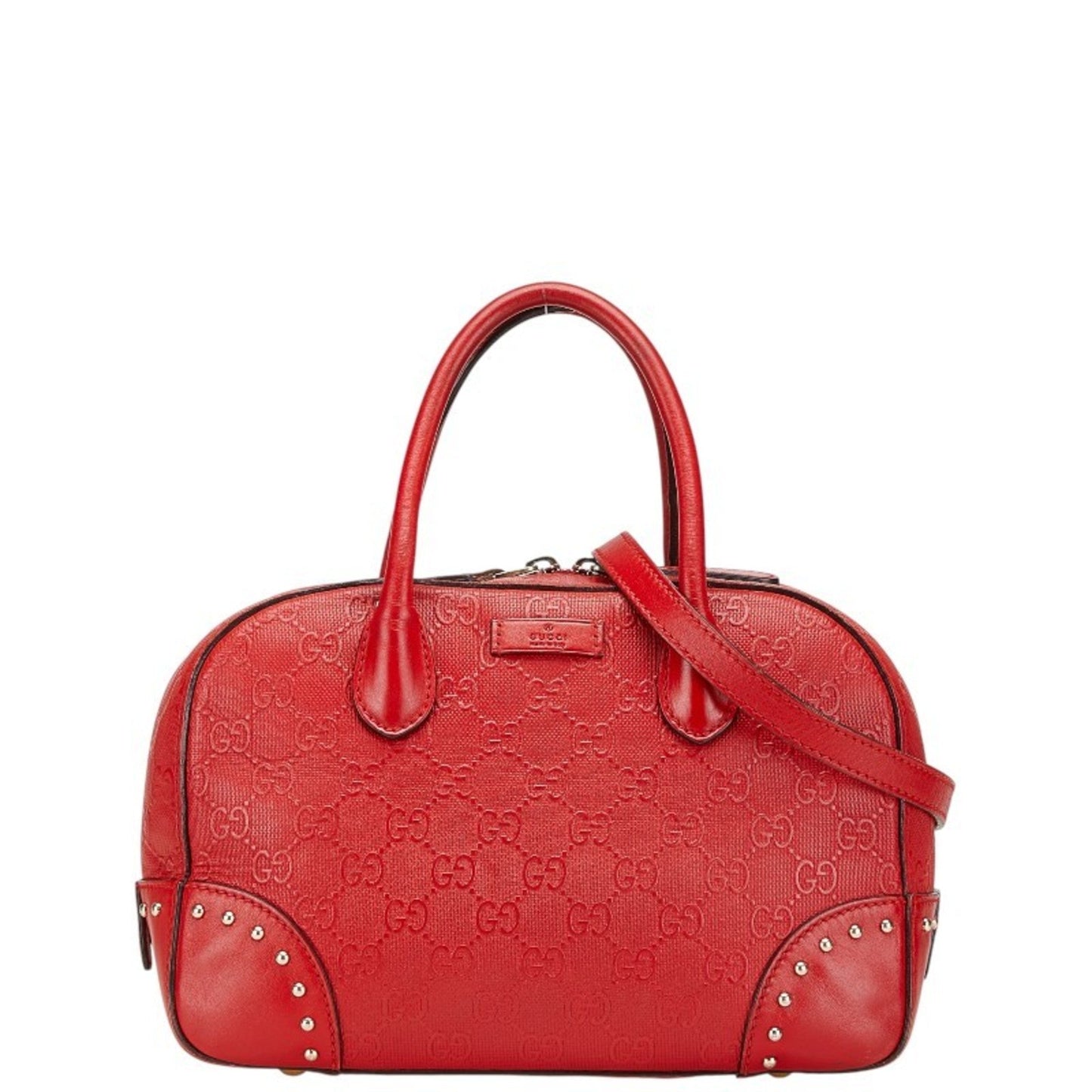 Gucci Red Color Leather Handbag Shoulder Bag ( )
