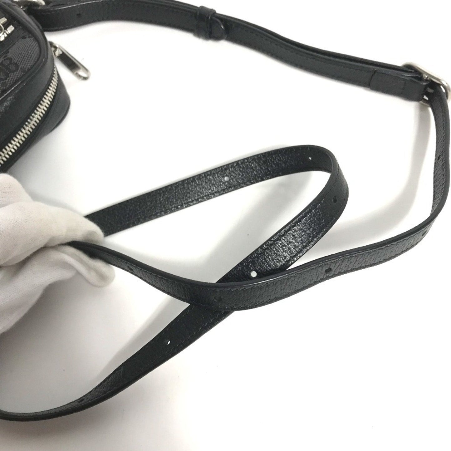 Gucci Black Canvas Leather Pochette Shoulder Bag ( )
