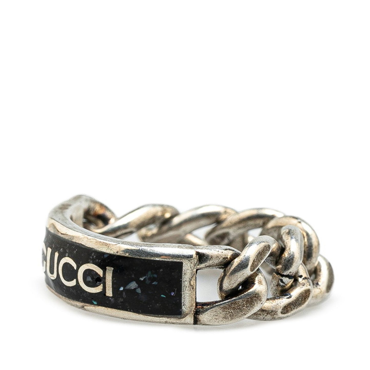 Gucci Silver Black Silver 925 Band Ring ( )