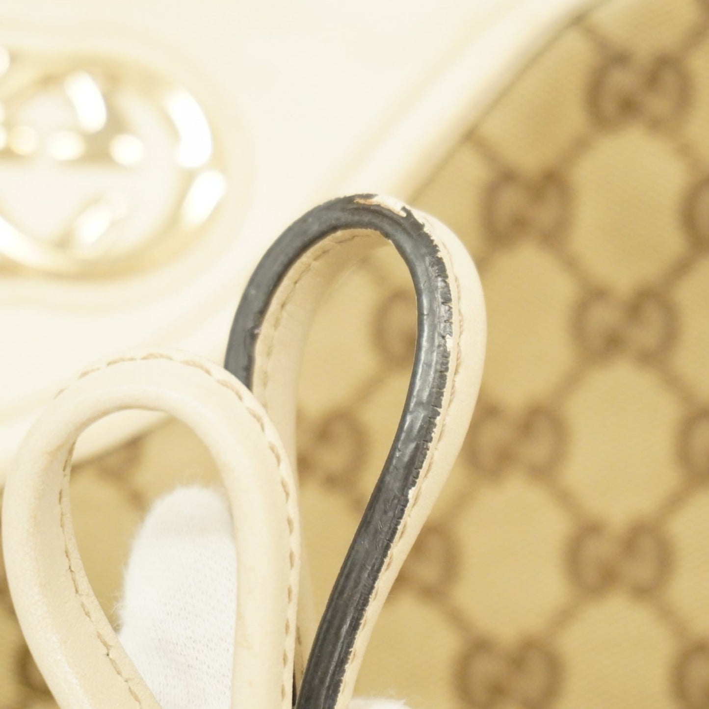 Gucci Beige Brown Canvas Tote Bag ( )