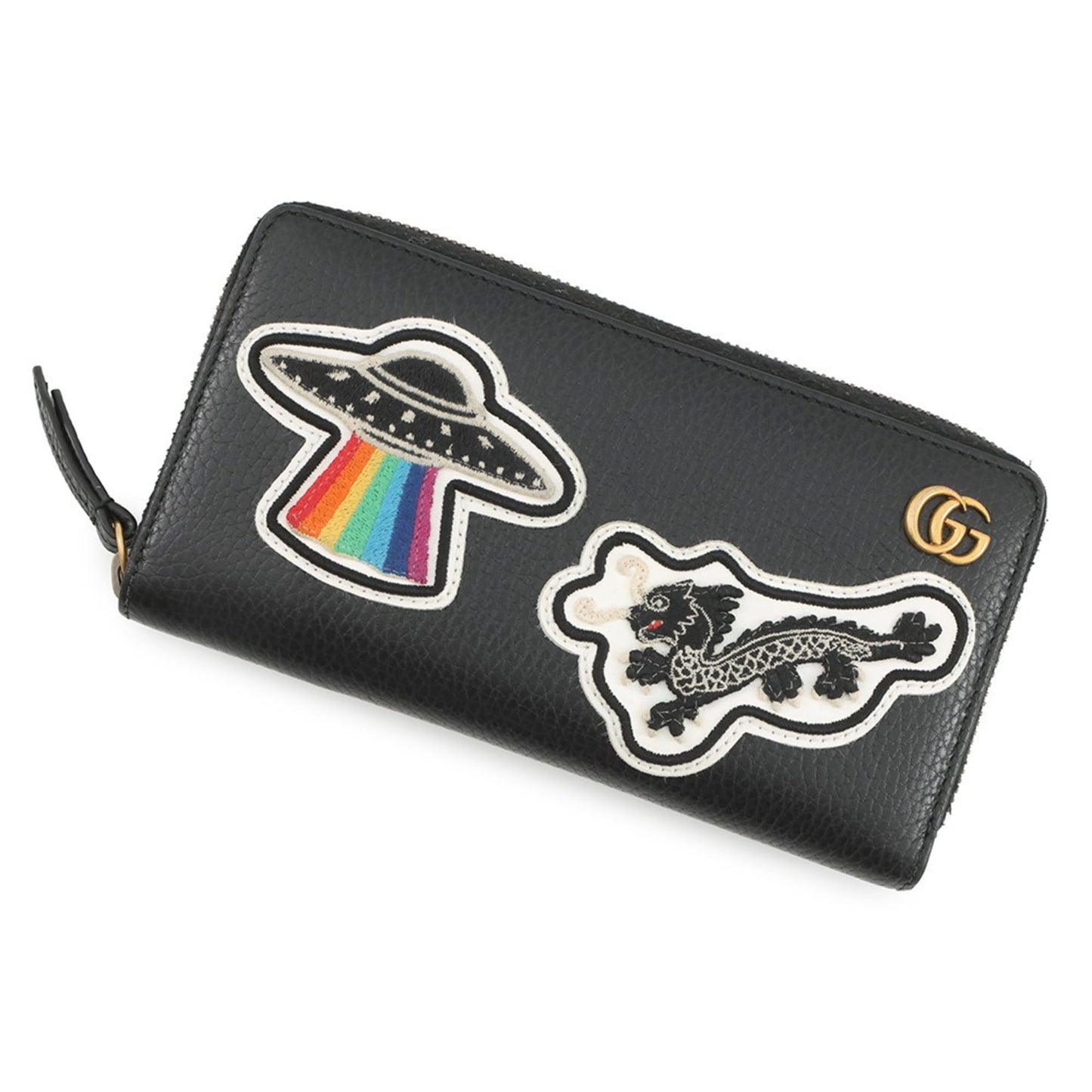 Gucci Black Multi-Color Leather Long Wallet (Bi-Fold) ( )