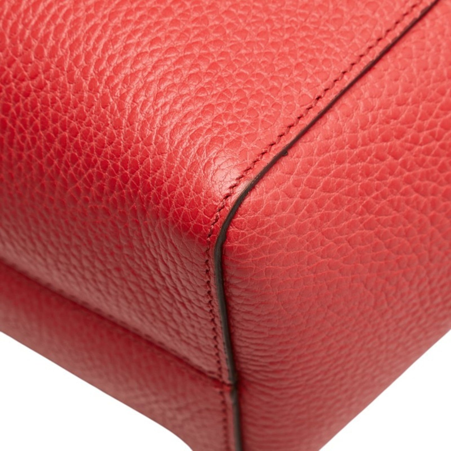 Gucci Pink Red Color Leather Handbag Tote Bag ( )