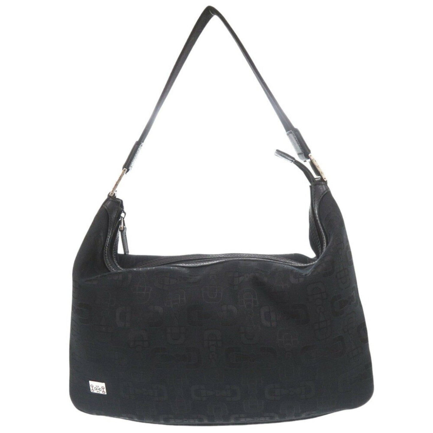 Gucci Horsebit Black Canvas Shoulder Bag ( )