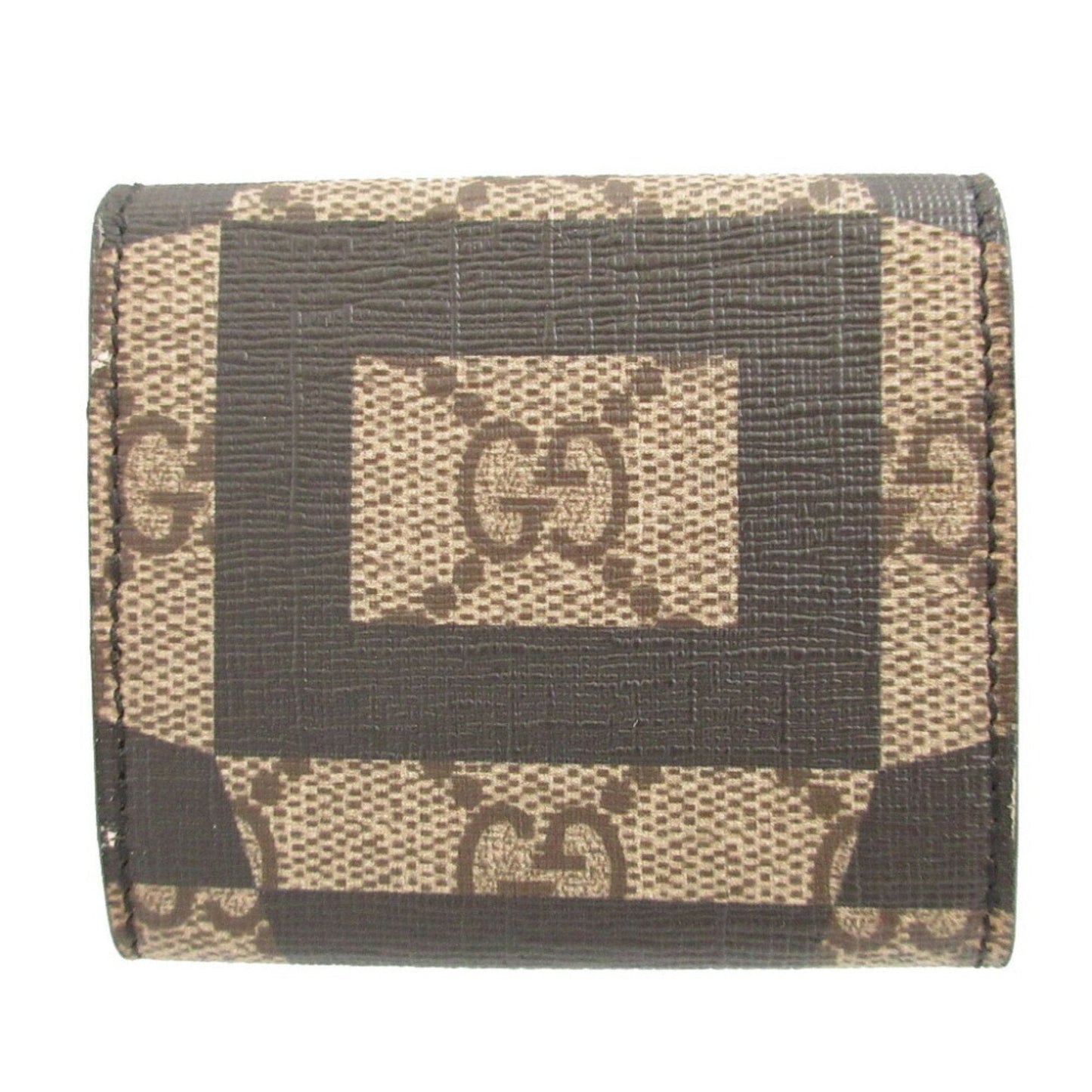 Gucci Beige Black Gg Canvas Leather Coin Purse/Coin Case ( )