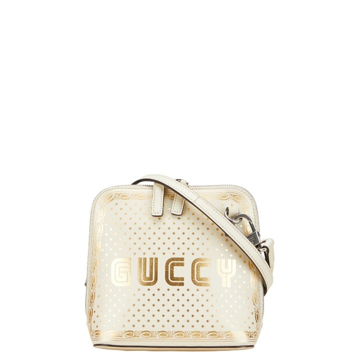 Gucci Gold White Leather Shoulder Bag ( )