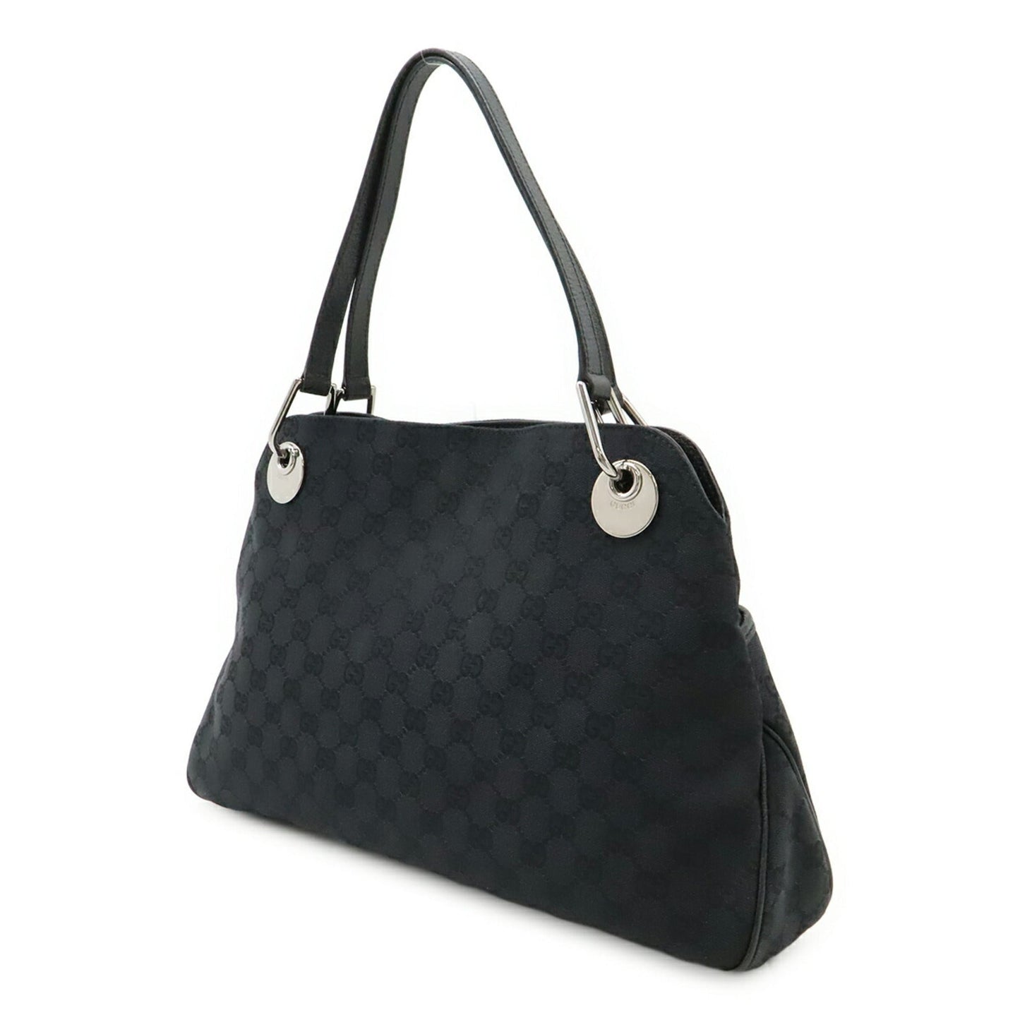 Gucci Black Gg Canvas Shoulder Bag Tote Bag ( )