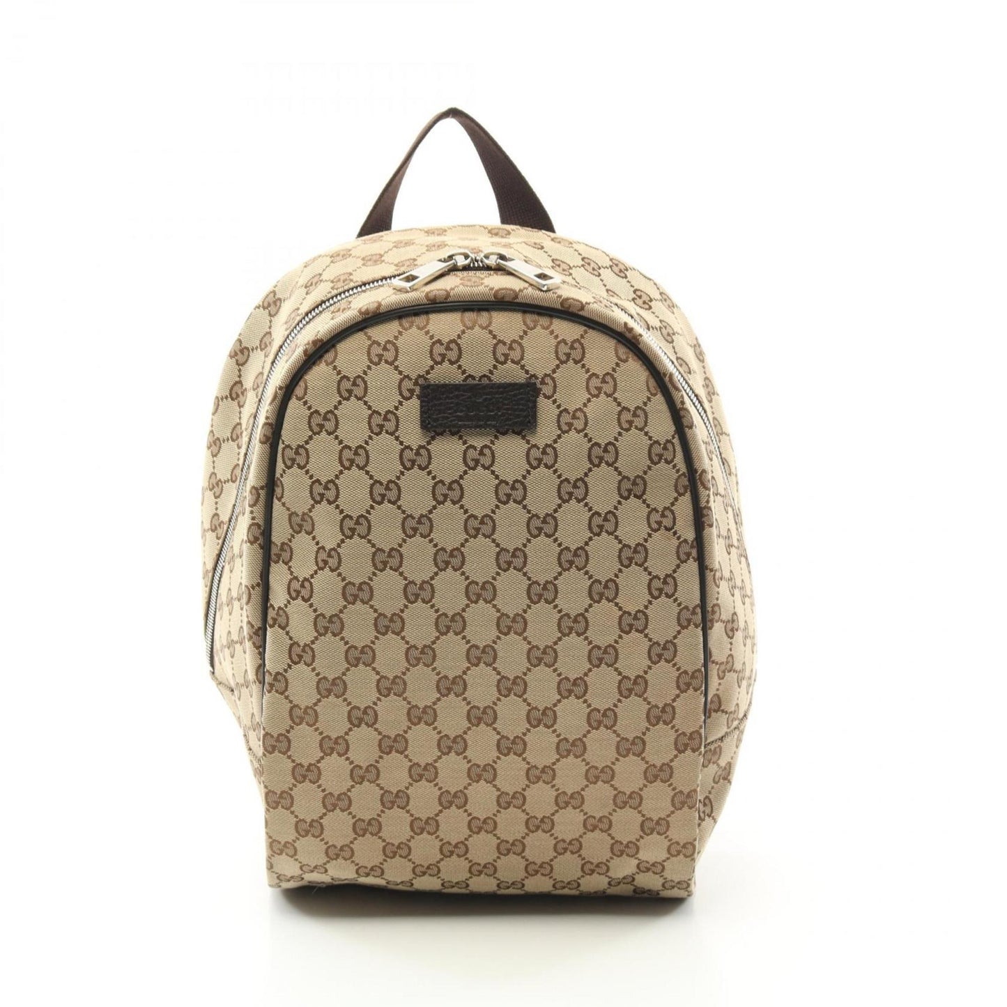 Gucci Beige Brown Canvas Leather Backpack