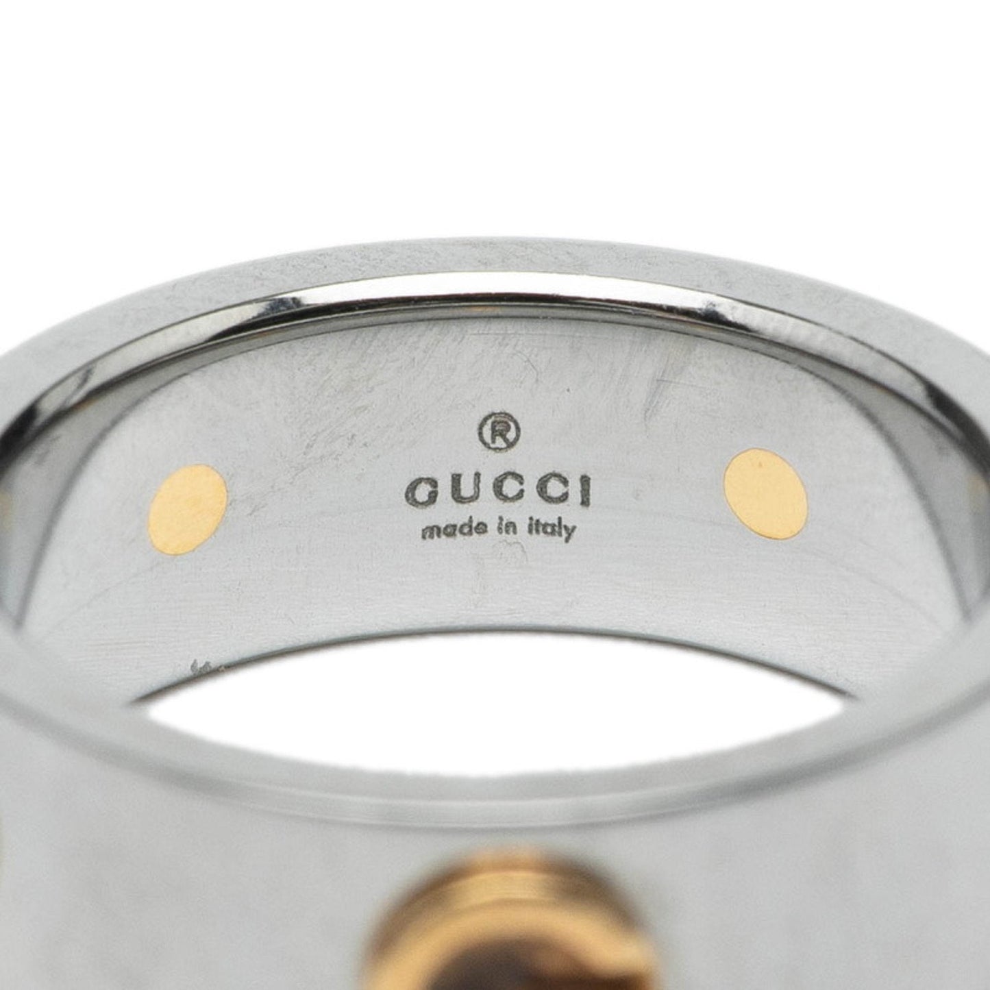Gucci Silver Yellow Gold Band Ring ( )