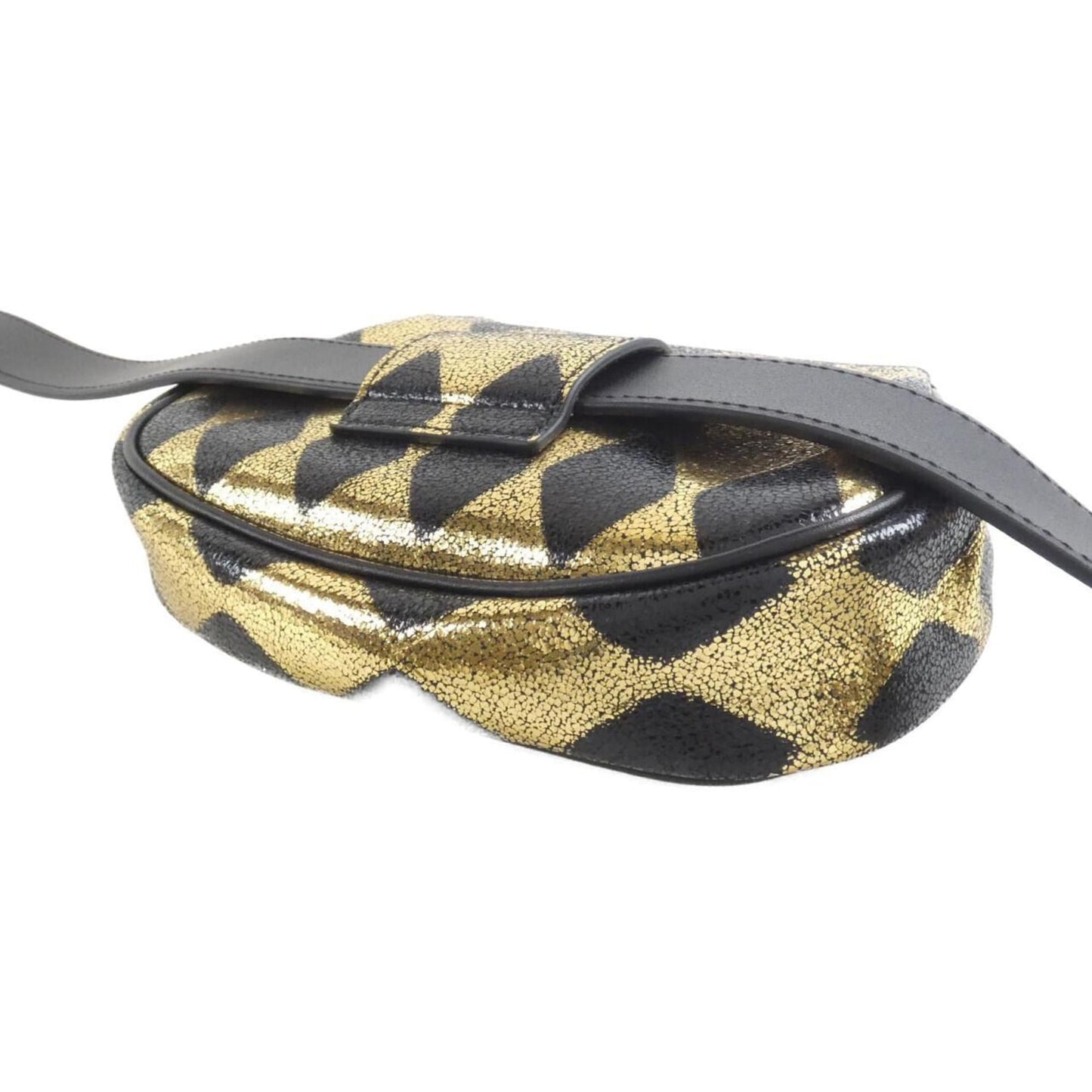 Gucci Black Gold Leather Fanny Pack ( )