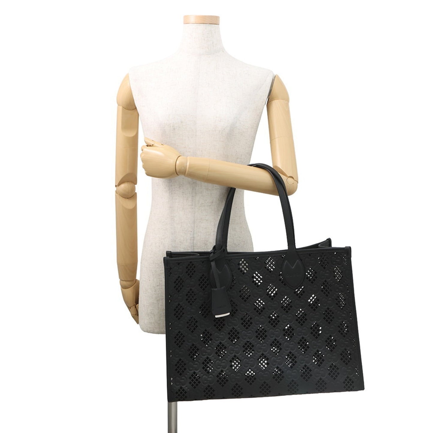 Gucci Black Gg Leather Tote Bag ( )