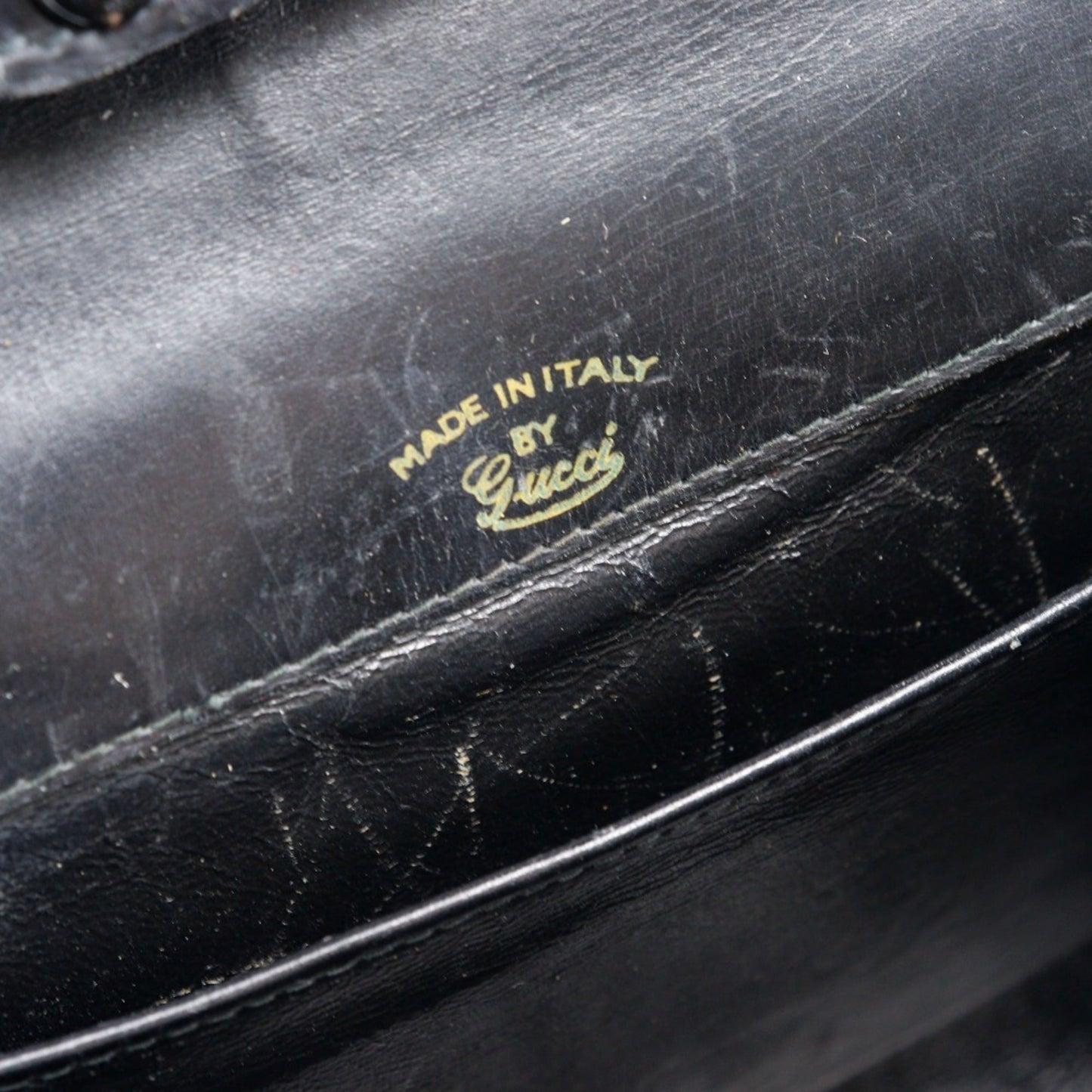 Gucci Sherry Line Black Leather Shoulder Bag ( )