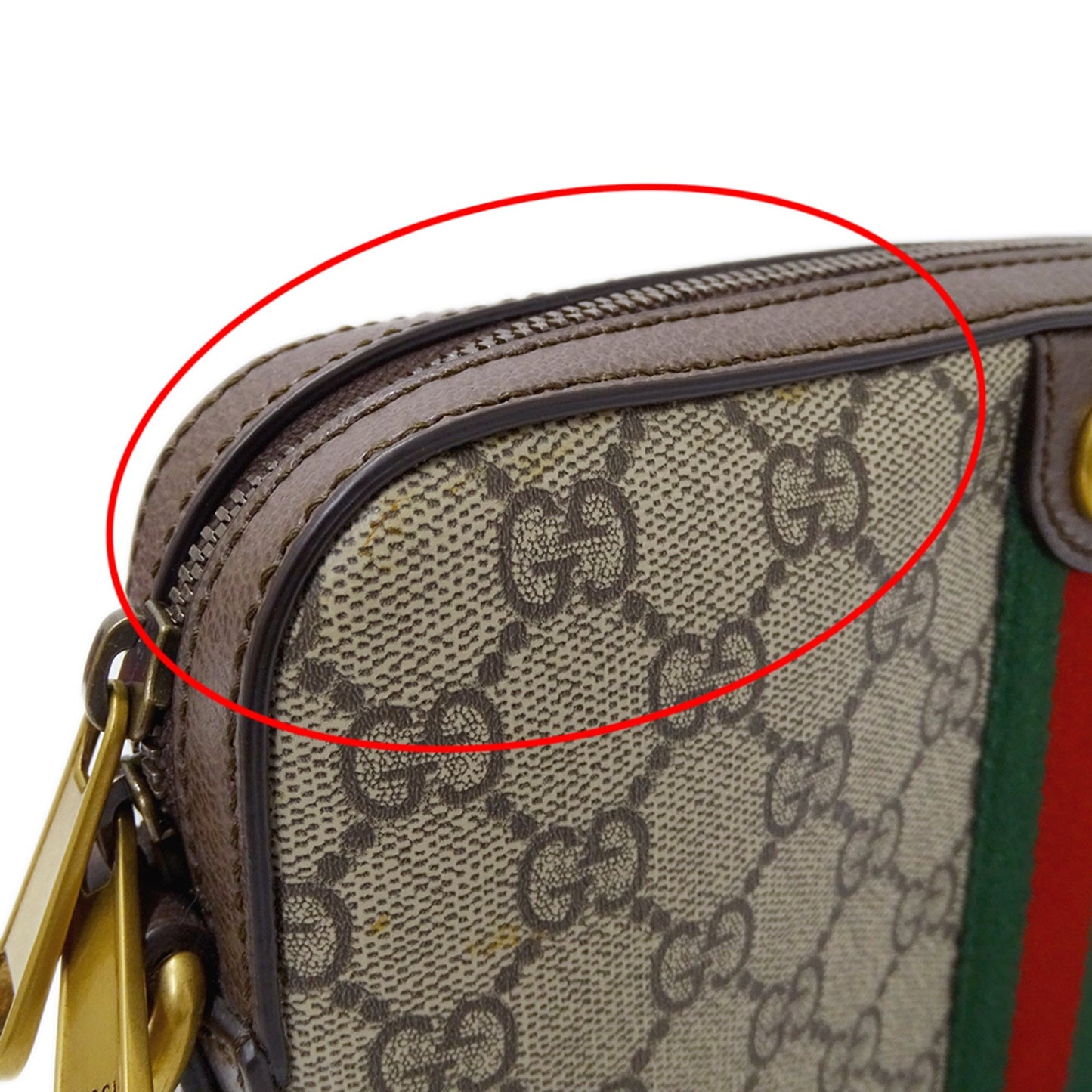 Gucci Beige Brown Gg Supreme Canvas Clutch Bag Shoulder Bag ( )