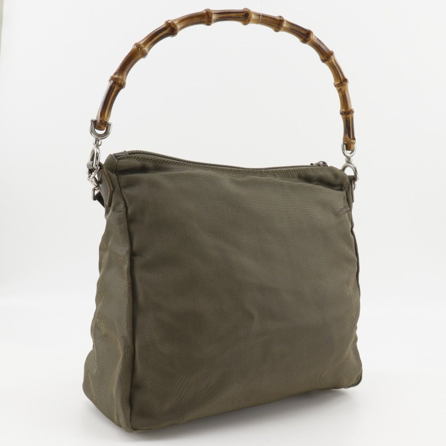 Gucci Khaki Nylon Canvas Shoulder Bag ( )