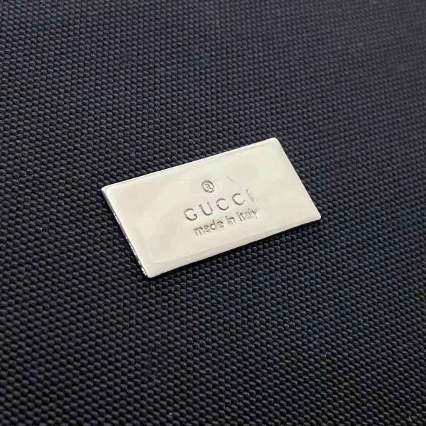 Gucci Black Nylon Leather Clutch Bag ( )