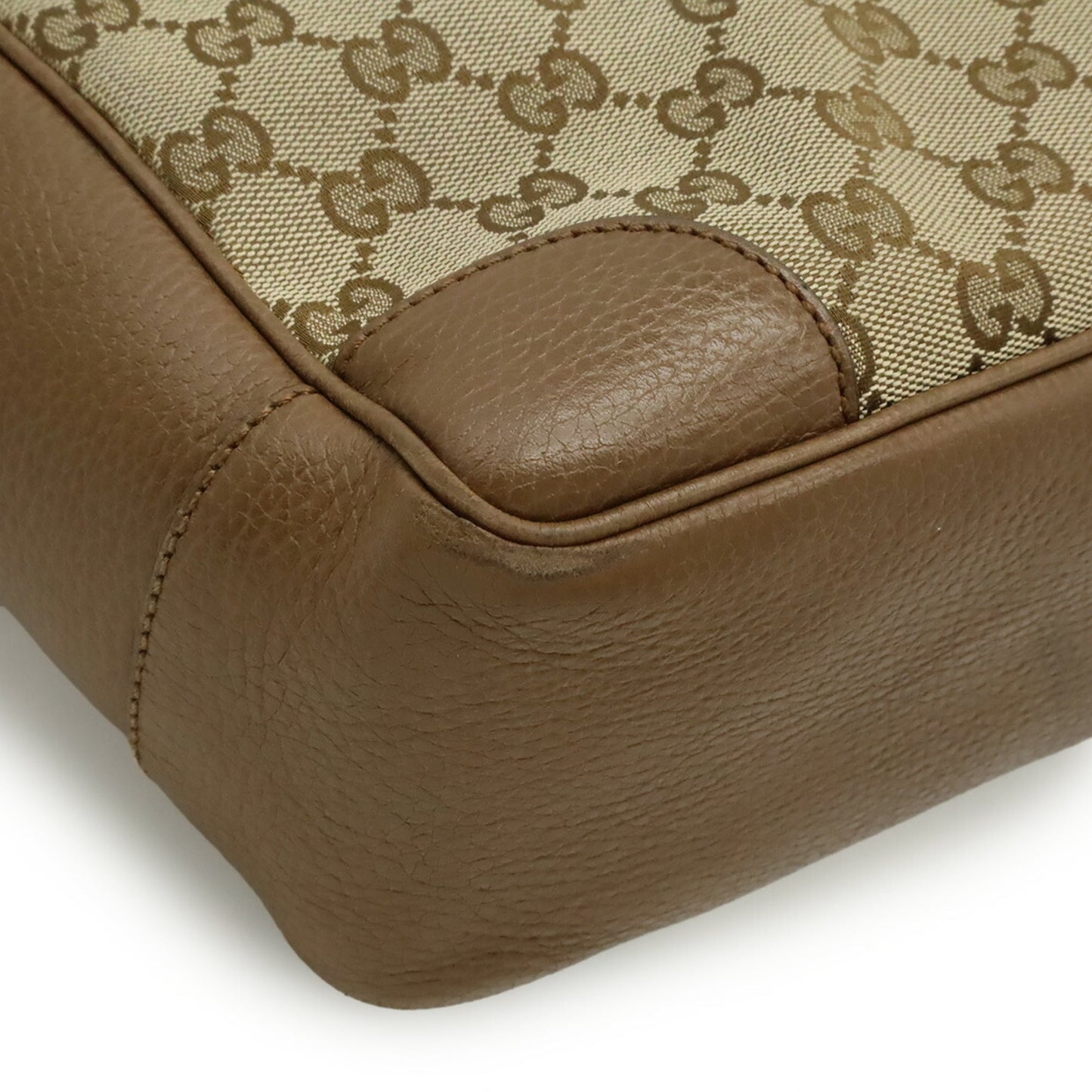 Gucci Beige Beige Brown Brown Gg Canvas Leather Handbag Shoulder Bag ( )