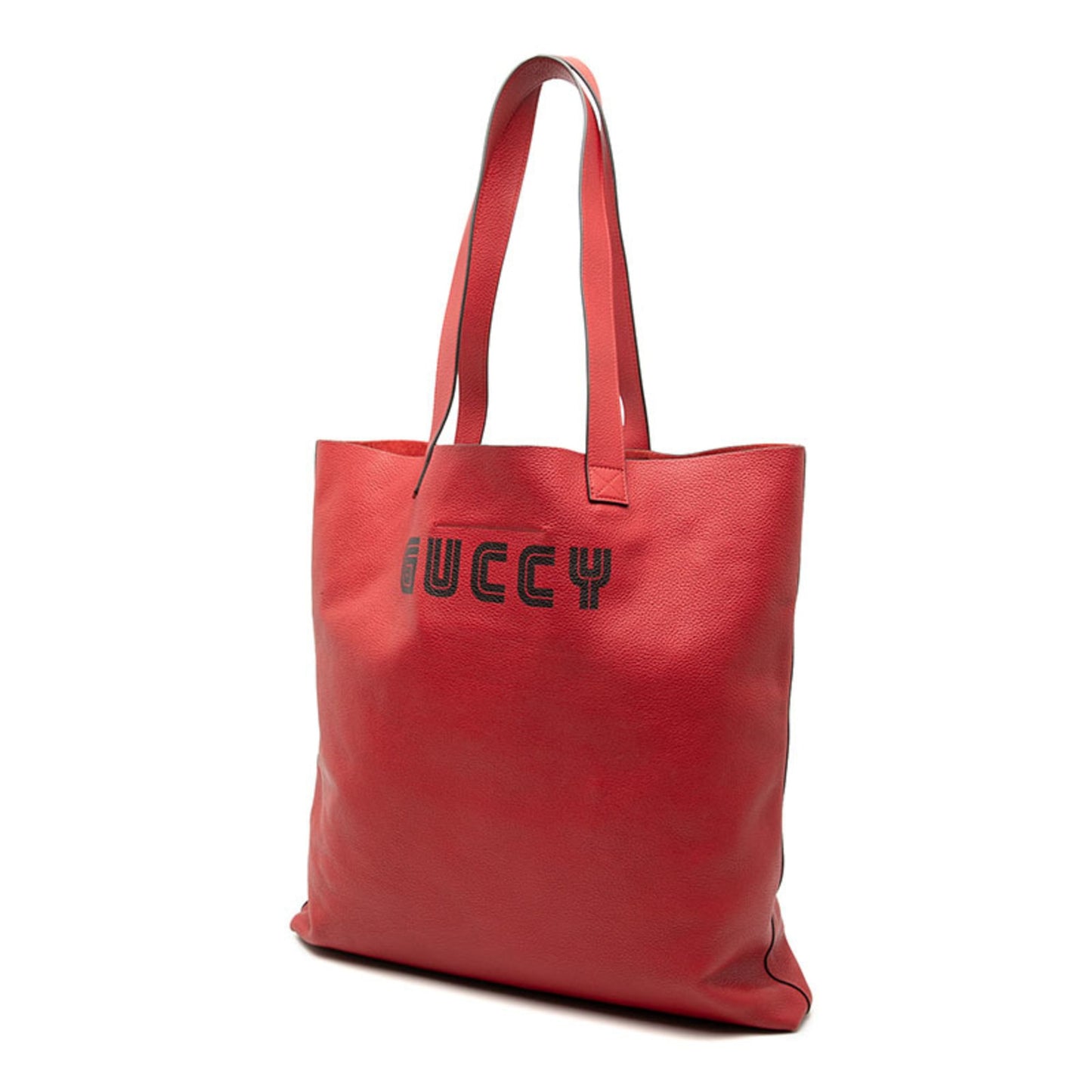 Gucci Beige Red Color Leather Shoulder Bag Tote Bag ( )