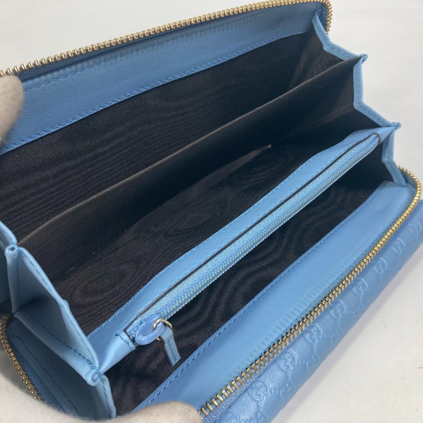 Gucci Blue Leather Long Wallet (Bi-Fold) ( )