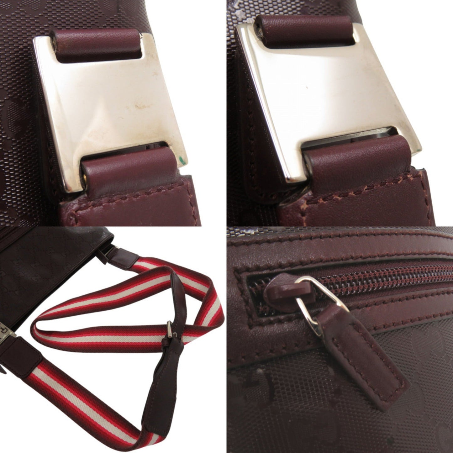 Gucci Bordeaux Pvc Leather Shoulder Bag ( )
