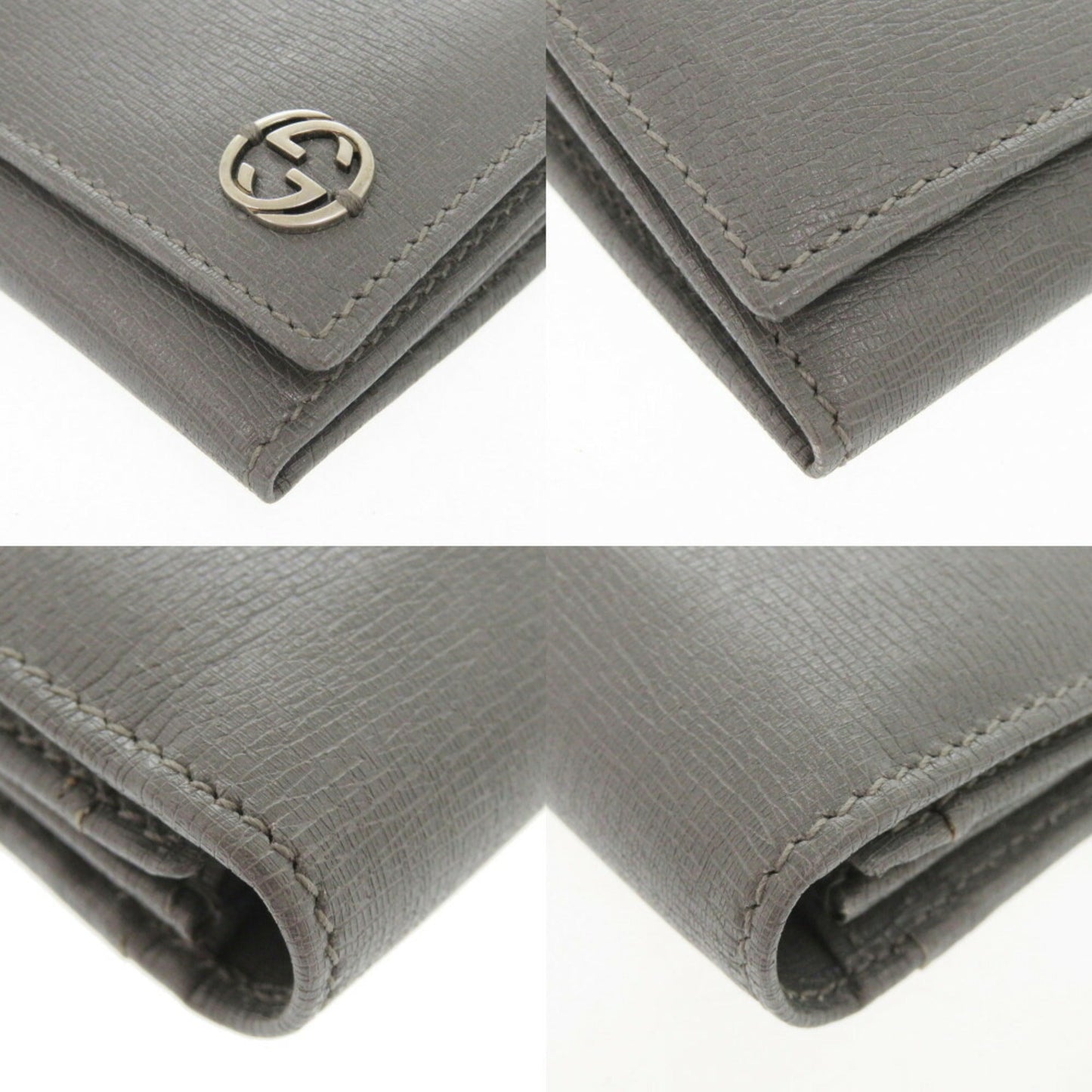 Gucci Gray Leather Long Wallet (Bi-Fold) ( )