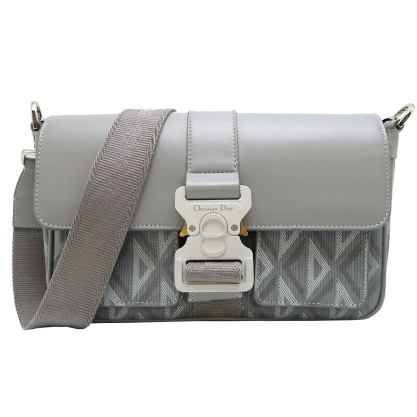 Christian Dior Gray Leather Shoulder Bag ()