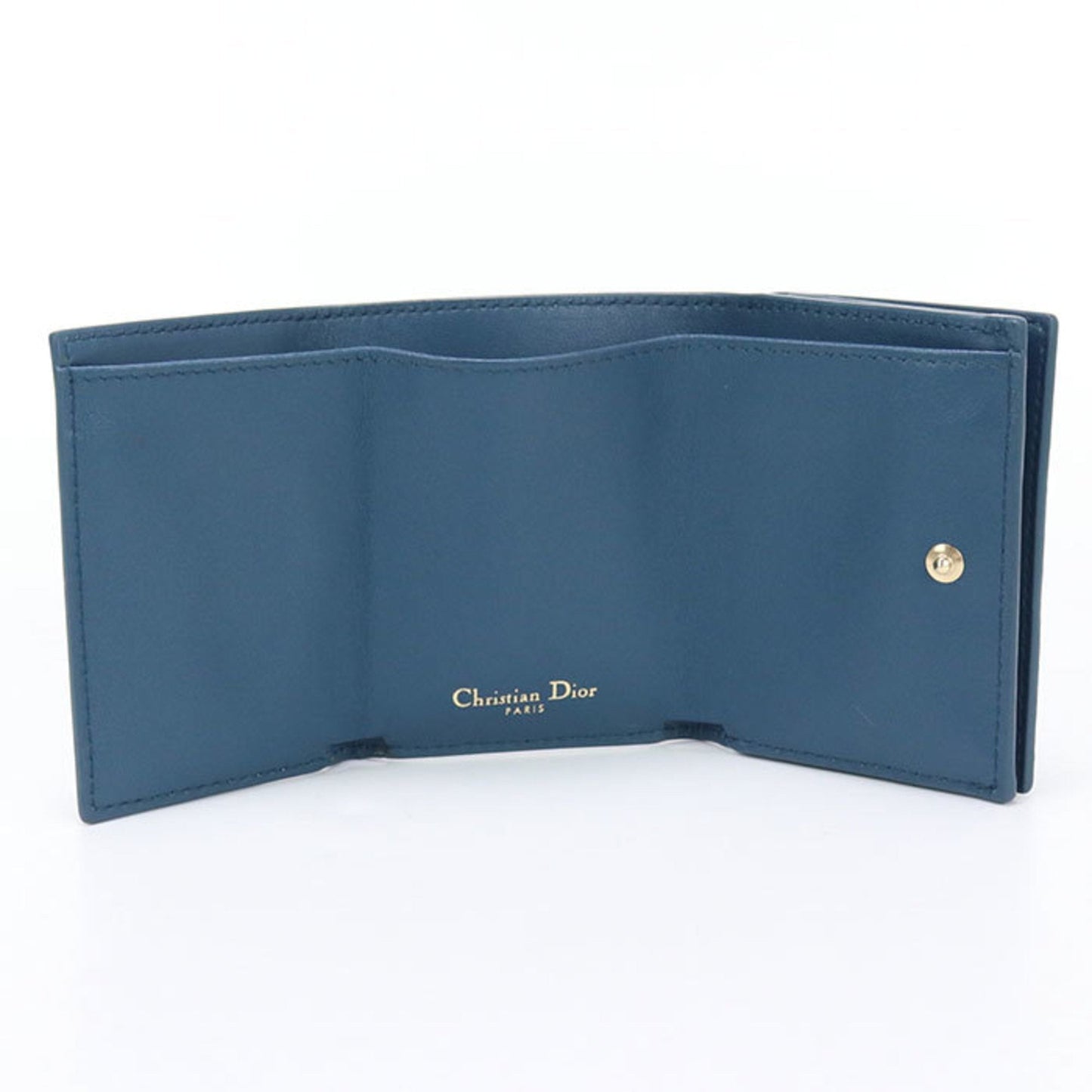 Christian Dior Blue Leather Wallet (Tri-Fold) ()