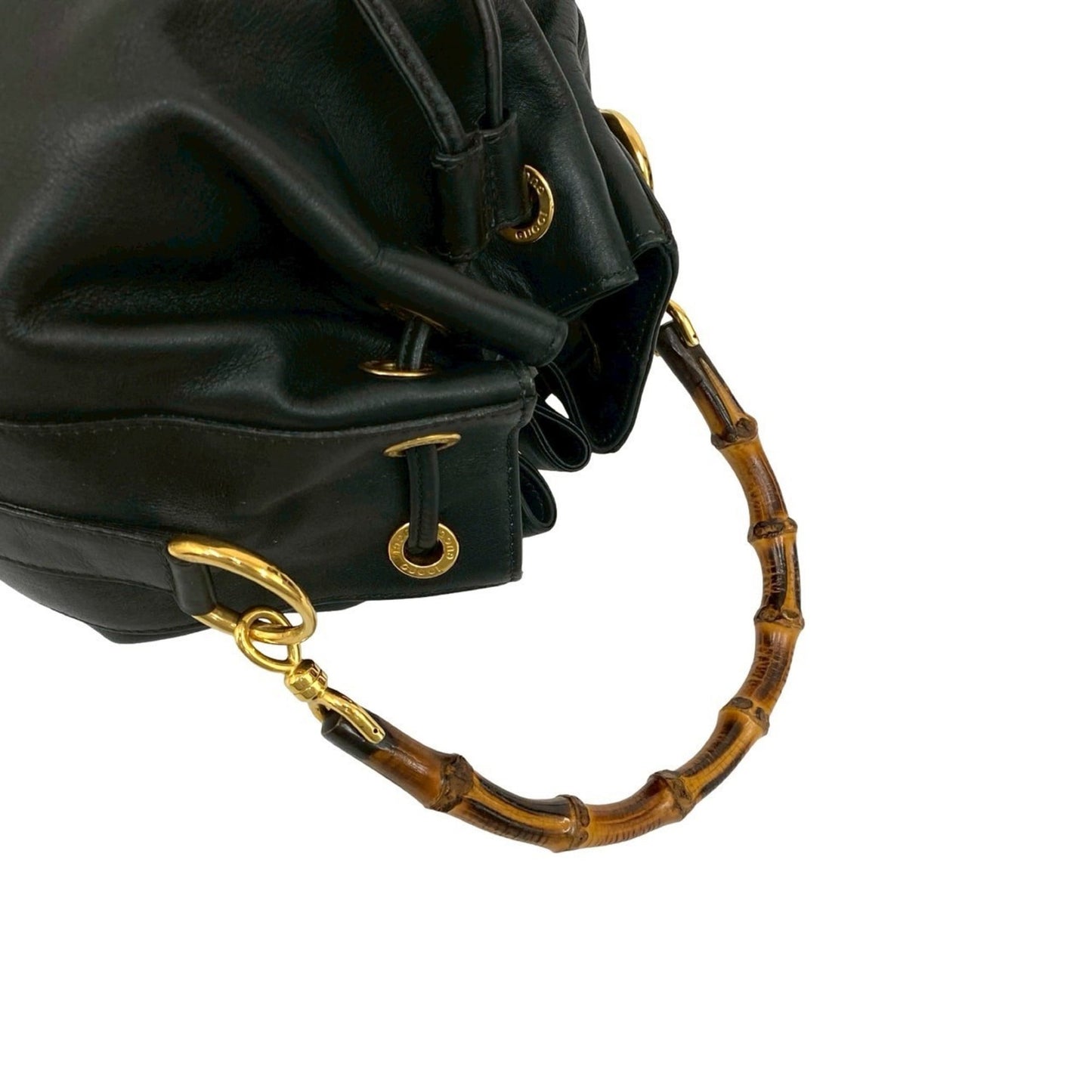 Gucci Black Leather Handbag Shoulder Bag ( )